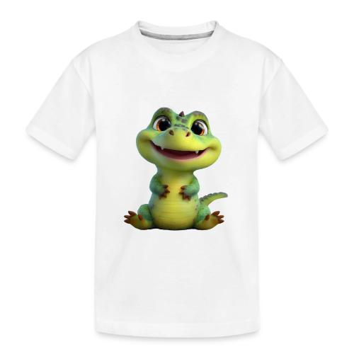 Playful Cartoon Baby Alligator - Toddler Premium Organic T-Shirt