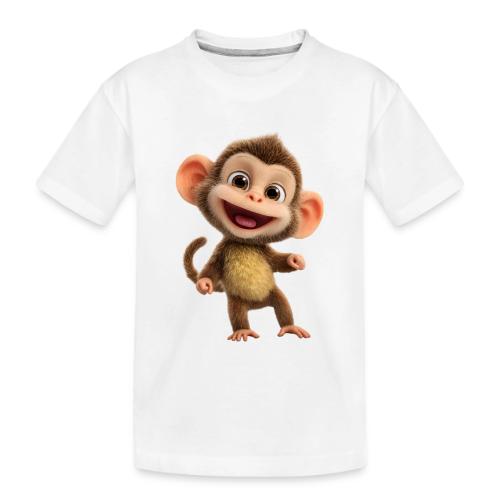 Happy Baby Monkey Standing - Toddler Premium Organic T-Shirt