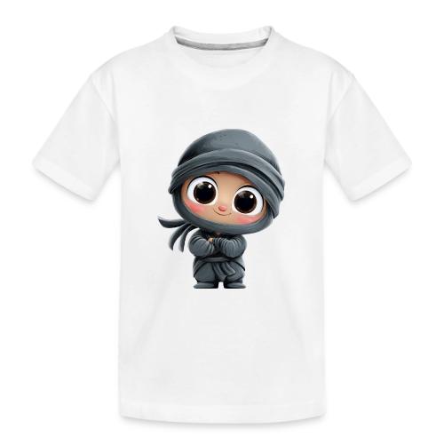 Cute Cartoon Baby Ninja Standing with Big Smile - Toddler Premium Organic T-Shirt