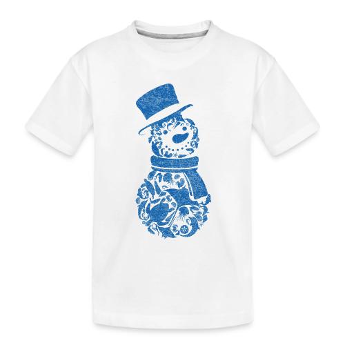 Christmas Snowman - Blue | V - Toddler Premium Organic T-Shirt