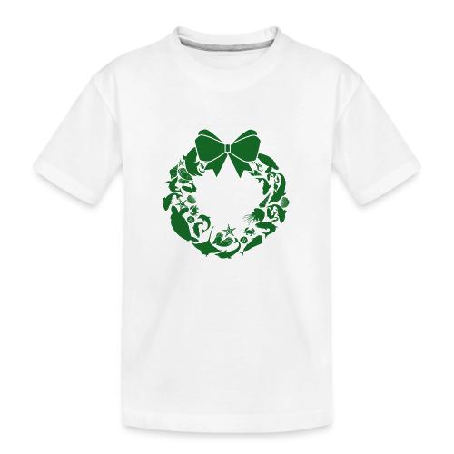 Christmas Season Wreath, Green - Toddler Premium Organic T-Shirt