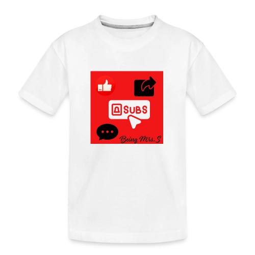 Like Share Subscribe Comment - Toddler Premium Organic T-Shirt