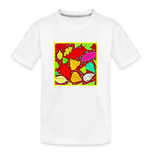 Rainbow Leaves Vibrant Pattern - Toddler Premium Organic T-Shirt