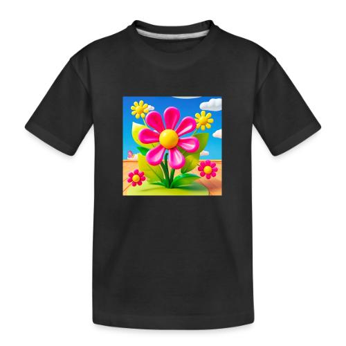 Pink Floral Peace | Sky & Nature Design - Toddler Premium Organic T-Shirt
