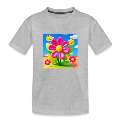 Pink Floral Peace | Sky & Nature Design - Toddler Premium Organic T-Shirt