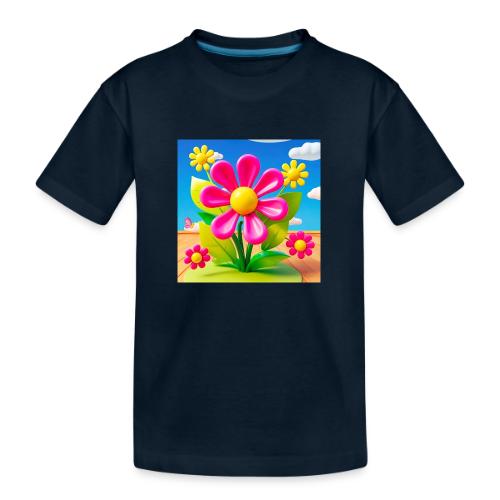 Pink Floral Peace | Sky & Nature Design - Toddler Premium Organic T-Shirt