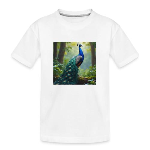 Majestic Peacock in Enchanted Forest - Toddler Premium Organic T-Shirt