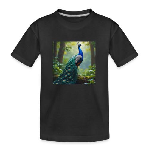 Majestic Peacock in Enchanted Forest - Toddler Premium Organic T-Shirt