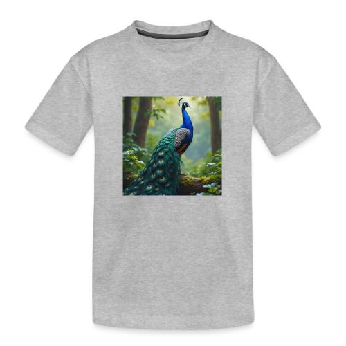 Majestic Peacock in Enchanted Forest - Toddler Premium Organic T-Shirt