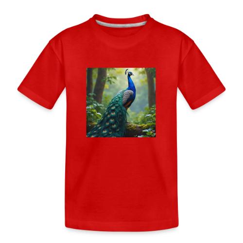 Majestic Peacock in Enchanted Forest - Toddler Premium Organic T-Shirt