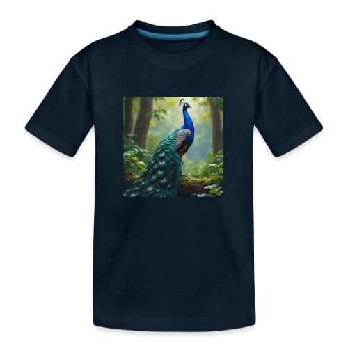 Majestic Peacock in Enchanted Forest - Toddler Premium Organic T-Shirt