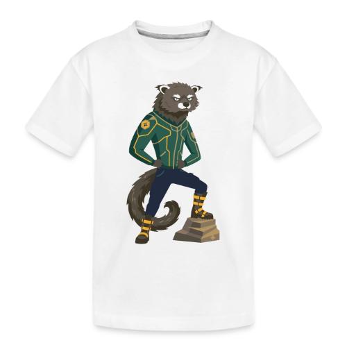 Raccoon Ranger in Neon Armor - Toddler Premium Organic T-Shirt