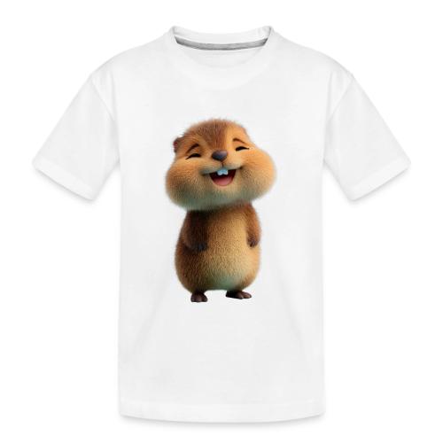 Joyful Cartoon Baby Beaver - Toddler Premium Organic T-Shirt