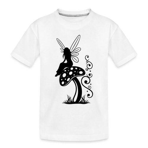 Little fairy on a mushroom. - Toddler Premium Organic T-Shirt