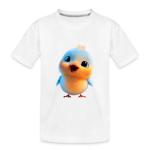 Colorful Cartoon Baby Bird in Orange and Blue - Toddler Premium Organic T-Shirt