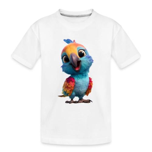 Colorful Cartoon Baby Parrot Design - Toddler Premium Organic T-Shirt