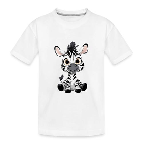 Adorable Cartoon Baby Zebra with Innocent Eyes - Toddler Premium Organic T-Shirt