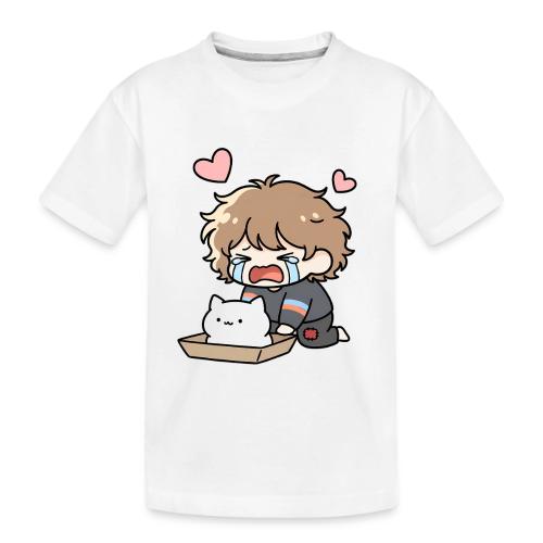 Crying Chibi Boy with Stray Cat - Toddler Premium Organic T-Shirt