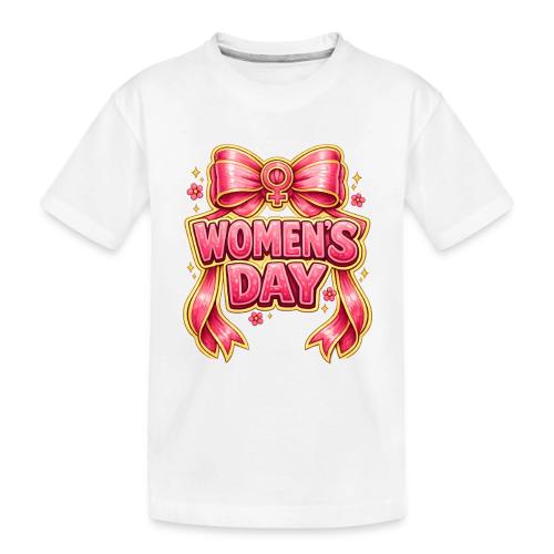 Cute Pink Bow Women’s Day Feminist Symbol - Toddler Premium Organic T-Shirt