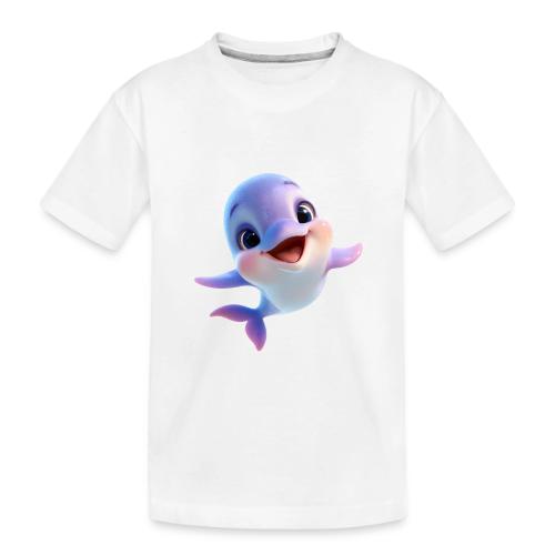 Purple-White Smiling Baby Dolphin - Toddler Premium Organic T-Shirt