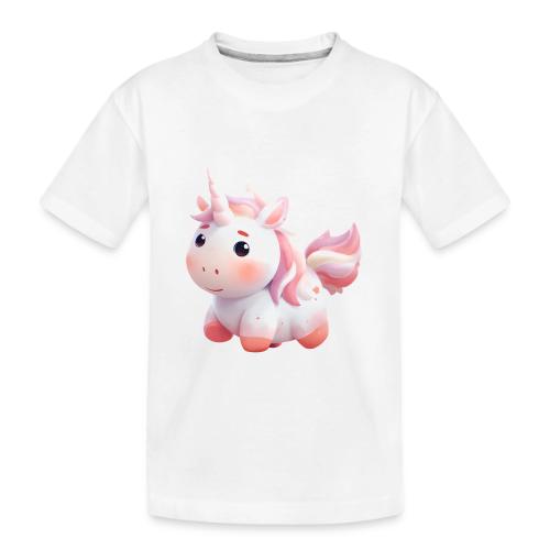 Sweet Cartoon Pink Unicorn - Toddler Premium Organic T-Shirt