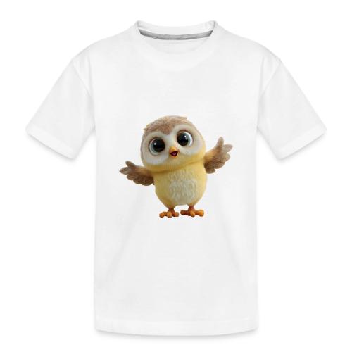 Cute Cartoon Baby Owl with Wings Open - Toddler Premium Organic T-Shirt