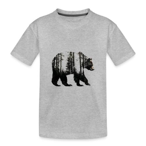 Evergreen Bear Silhouette - Toddler Premium Organic T-Shirt