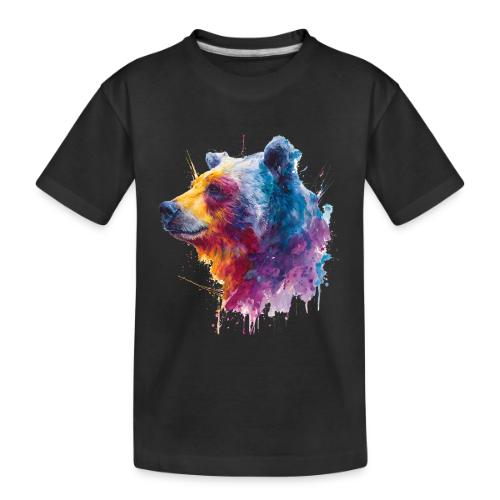 Watercolor Bear Portrait - Toddler Premium Organic T-Shirt
