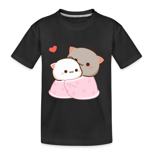 Peach & Goma Cuddling - Mochi Peach Cat - Toddler Premium Organic T-Shirt