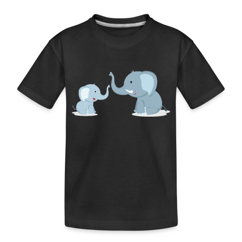 Father and Baby Son Elephant - Toddler Premium Organic T-Shirt
