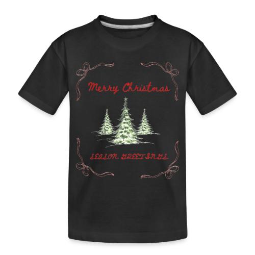 Beautiful Green Christmas Tree Graphic - Toddler Premium Organic T-Shirt