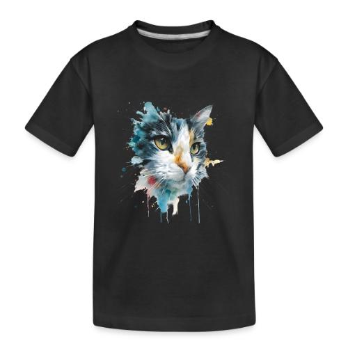 Watercolor cat face - Toddler Premium Organic T-Shirt