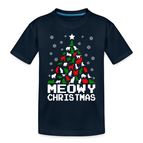 Meowy Christmas Cat Tree Ugly - Toddler Premium Organic T-Shirt