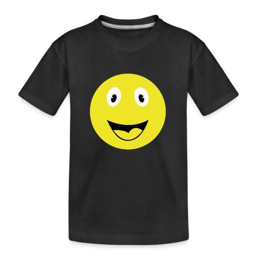 Yellow Happy Face Print - Toddler Premium Organic T-Shirt