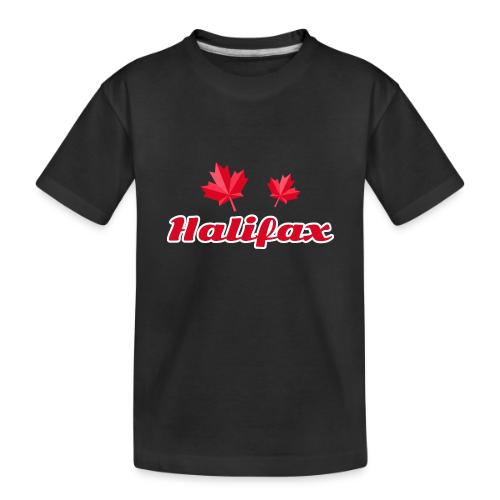 Halifax with two red maple leaves - Toddler Premium Organic T-Shirt