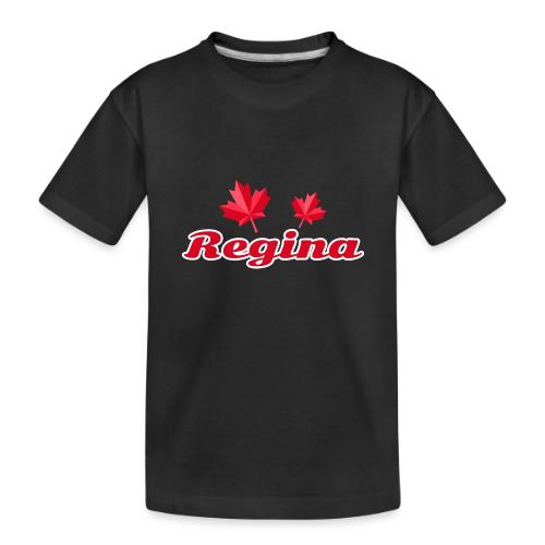 Regina with two red maple leaves - Toddler Premium Organic T-Shirt