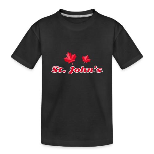 St. John's with two red maple leaves - Toddler Premium Organic T-Shirt