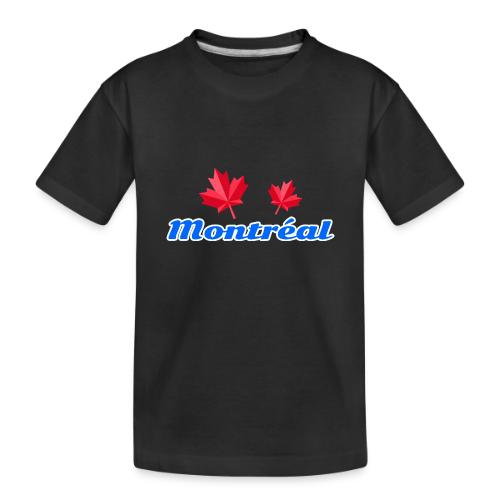 Montréal with two red maple leaves - Toddler Premium Organic T-Shirt