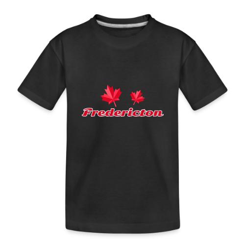 Fredericton with two red maple leaves - Toddler Premium Organic T-Shirt