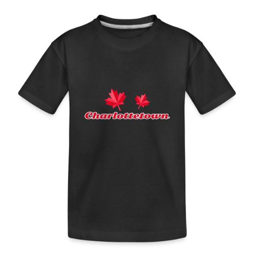 Charlottetown with two red maple leaves - Toddler Premium Organic T-Shirt