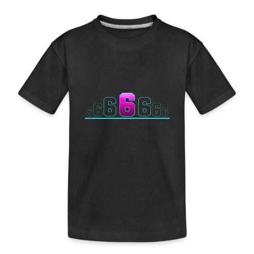 Number 6 in Magenta: Varsity Font - Toddler Premium Organic T-Shirt