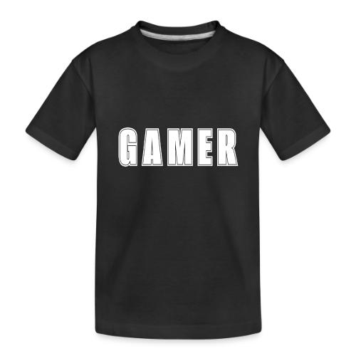 Gamer Collegiate White Text Design - Toddler Premium Organic T-Shirt