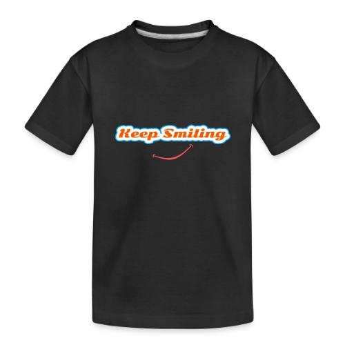 Keep Smiling Positive Vibes Graphic - Toddler Premium Organic T-Shirt