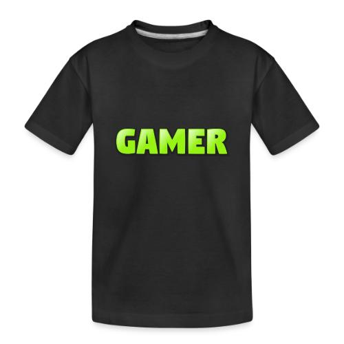 Gamer Neon Green Gaming Logo Design - Toddler Premium Organic T-Shirt
