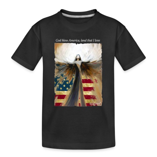 God bless America Angel_Strong color_white type - Toddler Premium Organic T-Shirt
