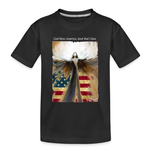 God bless America Angel_Strong color_white type - Toddler Premium Organic T-Shirt