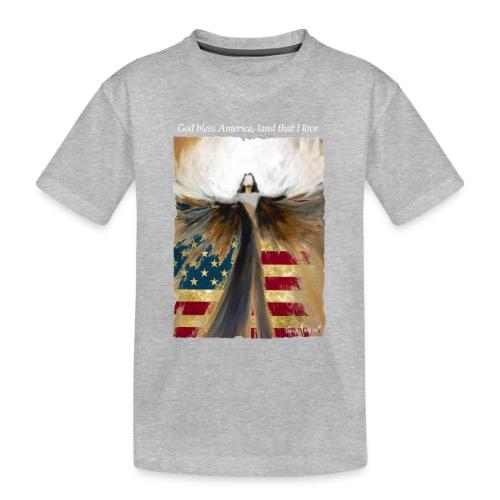 God bless America Angel_Strong color_white type - Toddler Premium Organic T-Shirt
