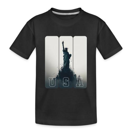 USA: Liberty Rising Over Manhattan - Toddler Premium Organic T-Shirt