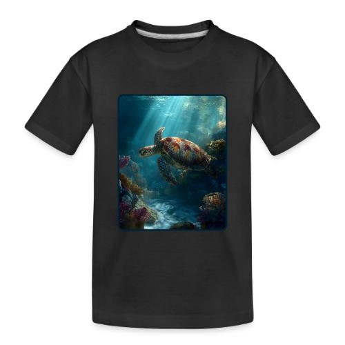 Sea Turtle Coral Reef Design - Toddler Premium Organic T-Shirt
