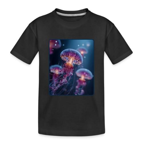 Glowing Jellyfish Deep Sea Design - Toddler Premium Organic T-Shirt